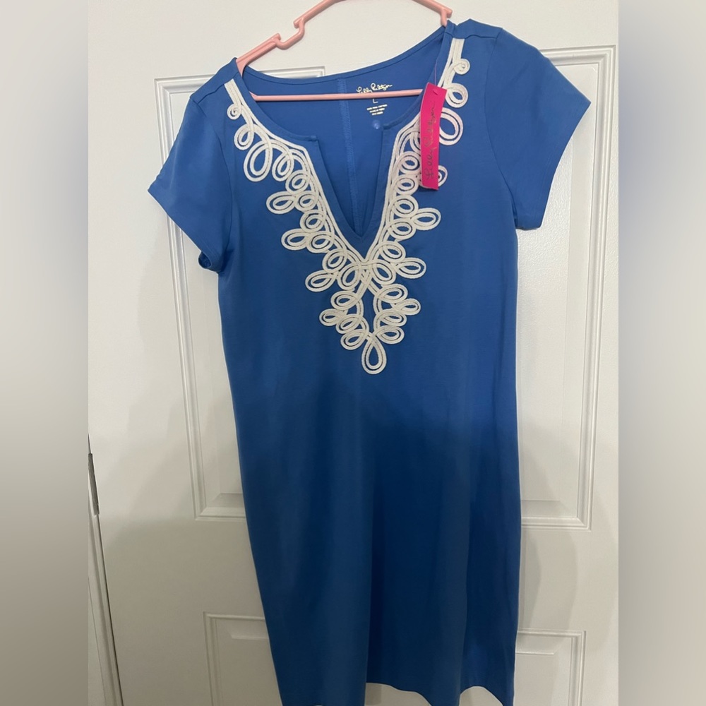 Below the knee beautiful blue dress